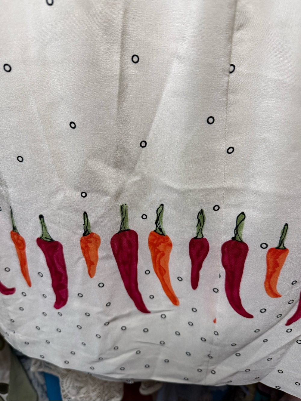 90s vintage Misho silk chili pepper dress - Picture 5 of 7
